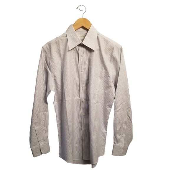 Enro Non Iron Long Sleeve White Multi Plaid Shirt Size 14.5 - 32/33  7 0297 - Picture 7 of 7